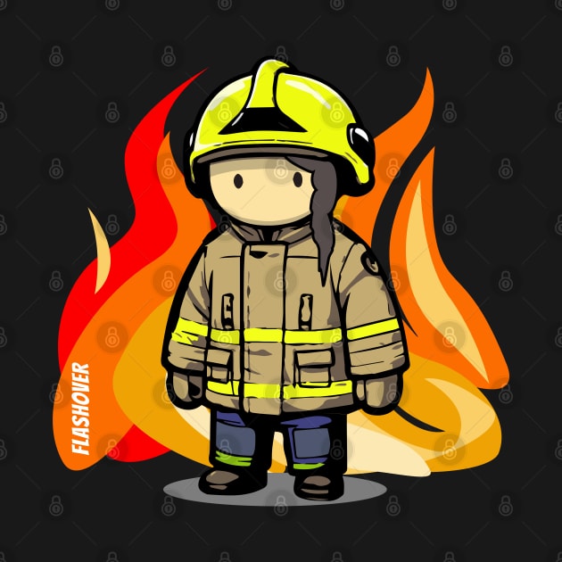 Urban Firefighter Female - Large Design (Dark Hair) by Flashover