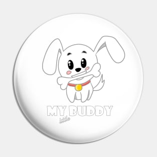 Funny cute dog bone cartoon Pin
