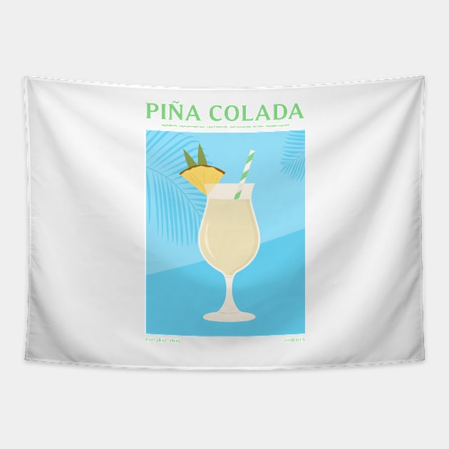 Pina Colada Cocktail Tapestry by MurellosArt