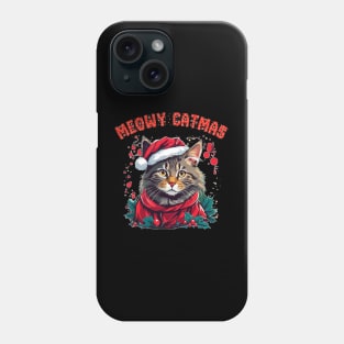 meowy catmas christmas cat Phone Case