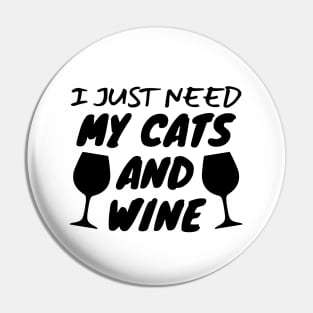 Cats And Wine Pin
