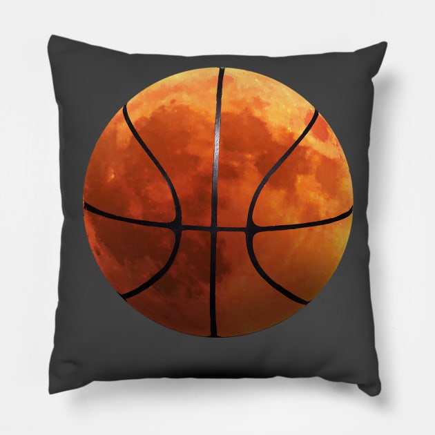 Basketball and the Moon Pillow by DavidLoblaw