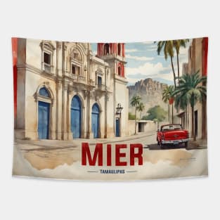 Mier Tamaulipas Mexico Vintage Tourism Travel Tapestry