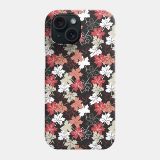 Red Autumn Leaves Pattern Black Version Phone Case