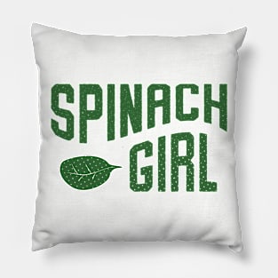 Veggie Spinach Girl Green Fan Pillow