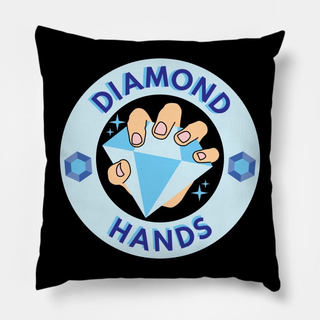 Diamond Hands HODL Pillow by Shinsen Merch