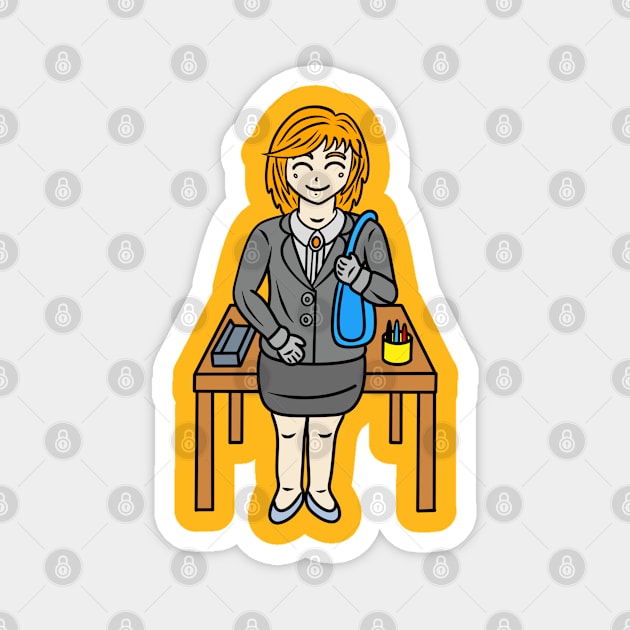 Kawaii chibi office lady Magnet by Andrew Hau