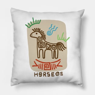 Line pattern horse Pillow