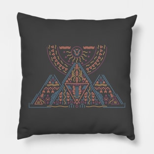 Boho Mountains Lines and Shapes Pillow