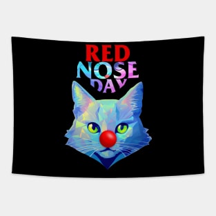 Red Nose Day with Holographic Cat Tapestry