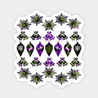 Christmas Holiday Green and Purple Magnet