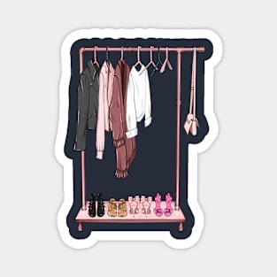 clothes on a rack art Magnet