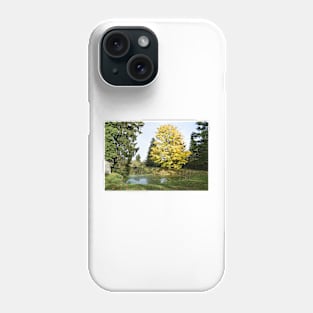 Tree by the lake again in autumn in Burgenland Phone Case