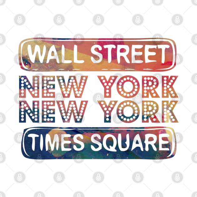 New York City Wall street times square New York New york Travel holidays by BoogieCreates