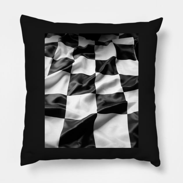 Checkered Flag in 3D First to the Chequered Flag Pillow by Abstractdiva