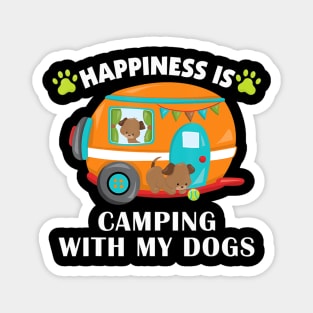 Funny Camping With My Dogs Puppy Fisherman Camper Gift Magnet