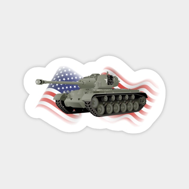 Patriotic M26 Pershing American WW2 Heavy Tank Magnet by NorseTech