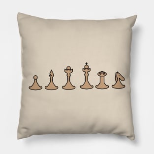 Tan Chess Pieces Pillow