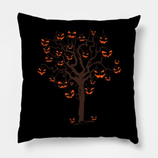 Jack O Lantern Pumpkin Halloween Tree - Autumn Trick or Treat Pillow