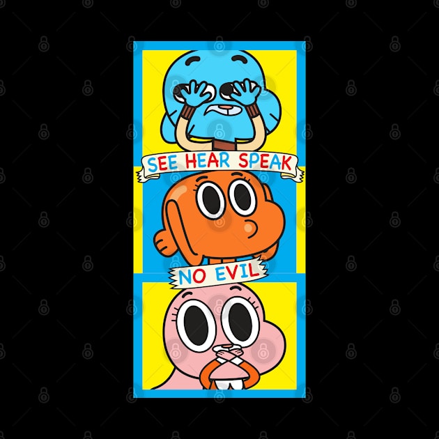 Gumball Darwin Anais No Evil by Plushism