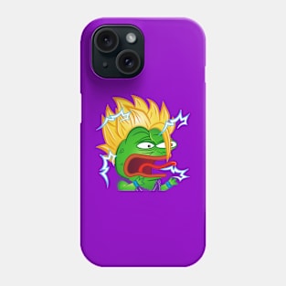 Peepo Frog Meme angry, Monkas Anime style, rage, Otaku, Powe up Phone Case