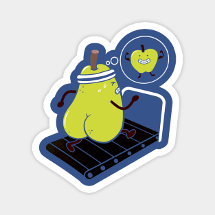 Pear On Treadmill, getting in shape, Workout Magnet