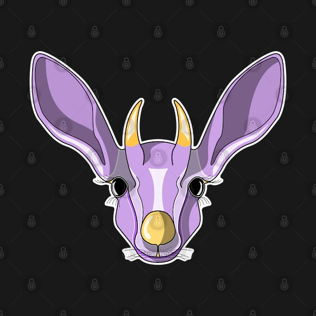 purple baby mountain gazelle face by dwalikur