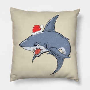 Santa Shark With Xmas Lights Sharkmas Christmas Pillow