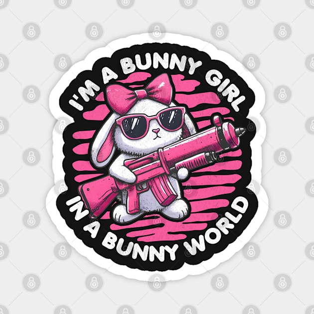 Bunny Girl In A Bunny World Magnet by BeanStiks