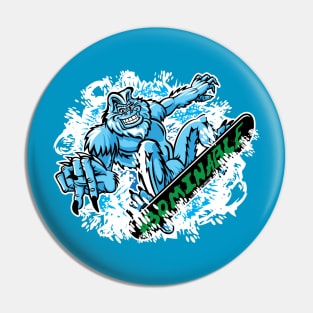 Abominable Snowboarder Cartoon Pin