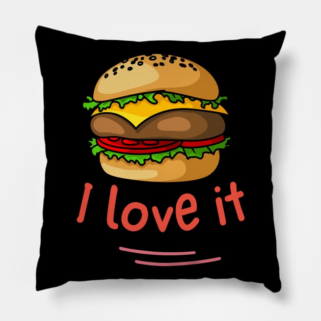 i love fast food Pillow by best design