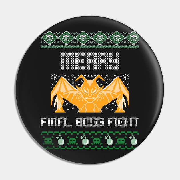 Merry Christmas Video Game Final Boss Fight Pin by RareLoot19