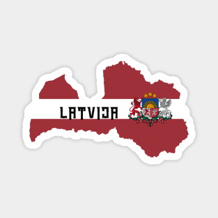 Latvia flag & map Magnet