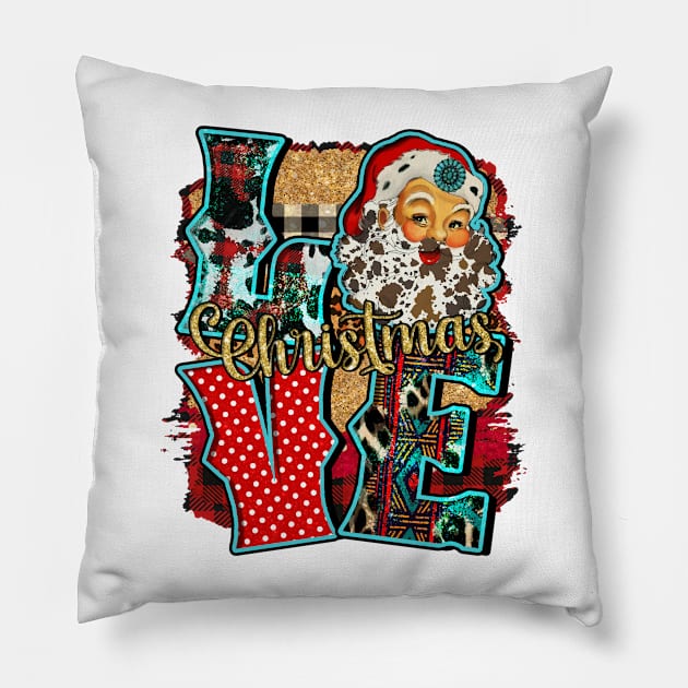 Western Christmas Love Pillow by OWHolmes Boss Band