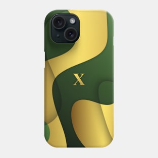 Personalized X Letter on Green & Gold Gradient, Awesome Gift Idea,  iPhone Case, Gift Geschenk iPhone-Hülle Phone Case