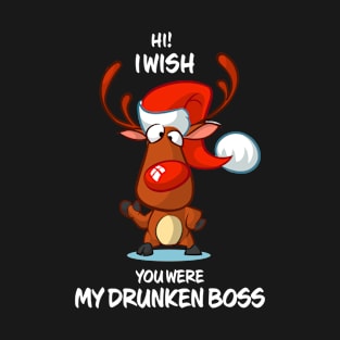 I Wish You Were My Drunken Reindeer Matching Group Present Xmas Gift T-Shirt