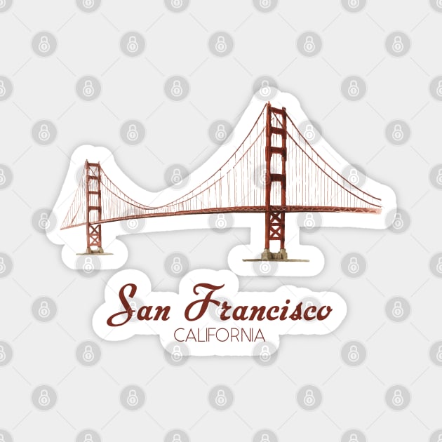 San Francisco Golden Gate Bridge Magnet by EddieBalevo