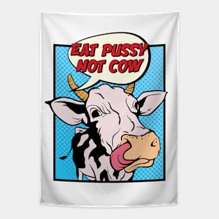 Retro Vegan Joke Eat Not Animals Tapestry