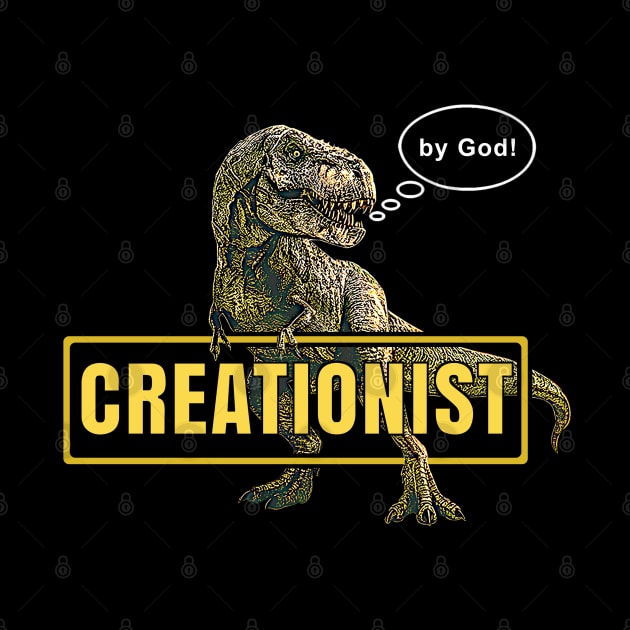 Creationist T-Rex by God! funny smart dinosaur by The Witness