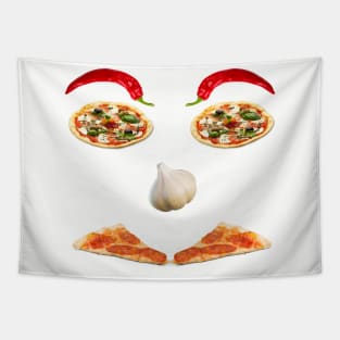 Pizza face Tapestry