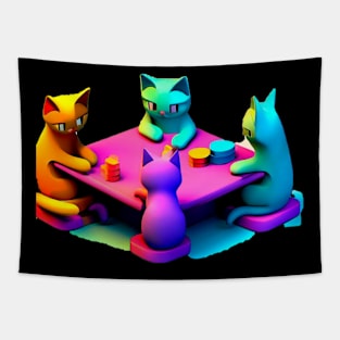 Cats playing cards Tapestry