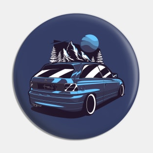 Blue Opel Astra GSI Mountains Pin