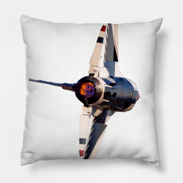 Thunderbird F-16C Afterburner no background Pillow by acefox1