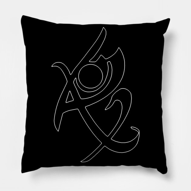 Shadowhunters rune / The mortal instruments - fearless rune (white outline silhouette) - Clary, Alec, Jace, Izzy, Magnus - Mundane - Malec Pillow by Vane22april