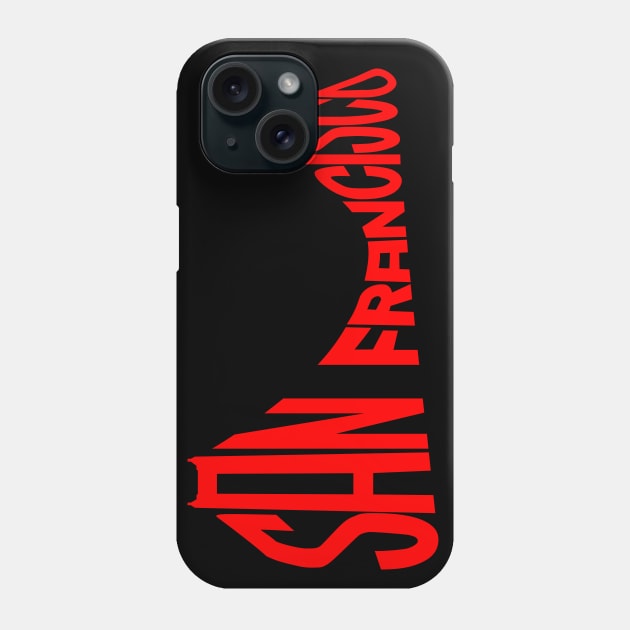 San Francisco Souvenir Golden Gate Bridge Typography Phone Case by peter2art