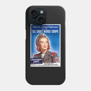 Retouched US Cadet Nurse Corps Recruitment Print for the United States Military Phone Case