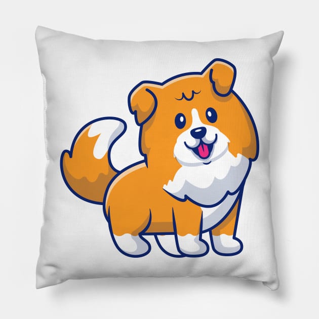 Cute Dog Cartoon Pillow by Catalyst Labs