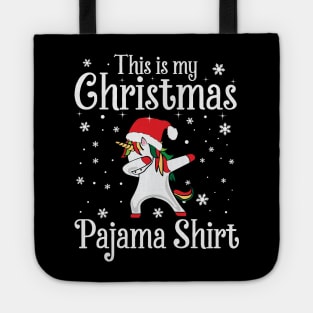 This Is My Christmas Pajama Shirt Unicorn Tote