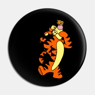 Tiger with Awareness Ribbon Butterfly (Orange) Pin