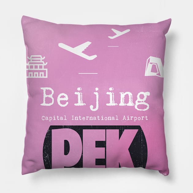 PEK Beijing airport code G-wow Pillow by Woohoo